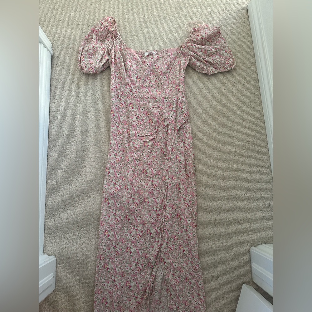 ASTR Pink Floral Midi Dress
